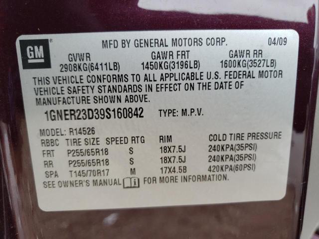 Photo 12 VIN: 1GNER23D39S160842 - CHEVROLET TRAVERSE 