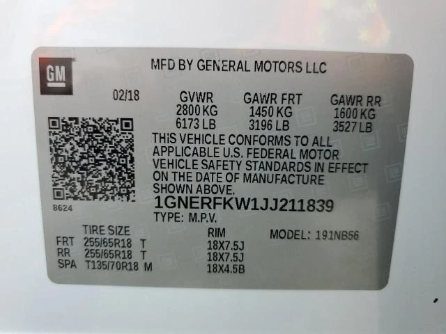 Photo 12 VIN: 1GNERFKW1JJ211839 - CHEVROLET TRAVERSE L 