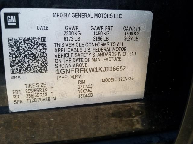 Photo 9 VIN: 1GNERFKW1KJ116652 - CHEVROLET TRAVERSE L 