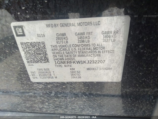 Photo 8 VIN: 1GNERFKW1KJ232207 - CHEVROLET TRAVERSE 