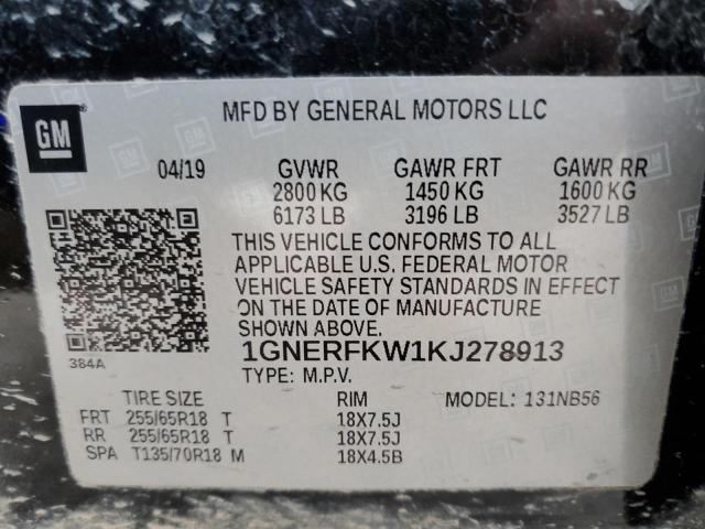 Photo 12 VIN: 1GNERFKW1KJ278913 - CHEVROLET TRAVERSE L 