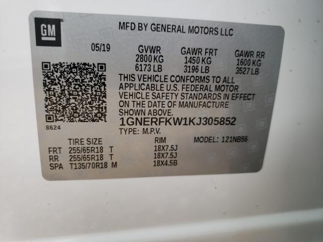 Photo 9 VIN: 1GNERFKW1KJ305852 - CHEVROLET TRAVERSE L 