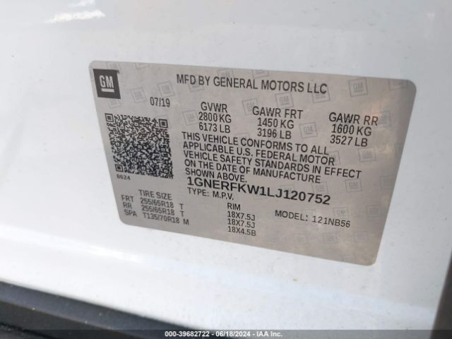 Photo 8 VIN: 1GNERFKW1LJ120752 - CHEVROLET TRAVERSE 