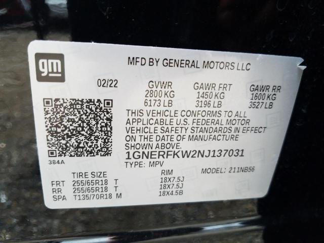 Photo 9 VIN: 1GNERFKW2NJ137031 - CHEVROLET TRAVERSE L 