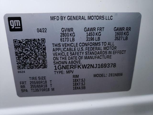 Photo 12 VIN: 1GNERFKW2NJ169378 - CHEVROLET TRAVERSE 