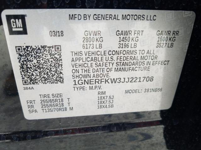 Photo 9 VIN: 1GNERFKW3JJ221708 - CHEVROLET TRAVERSE L 