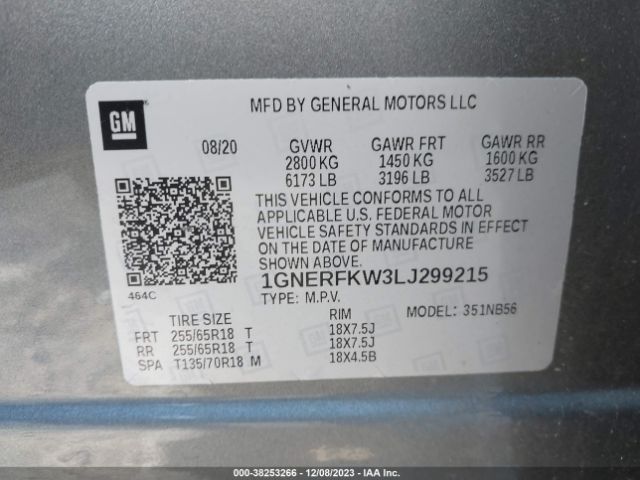 Photo 8 VIN: 1GNERFKW3LJ299215 - CHEVROLET TRAVERSE 