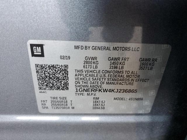 Photo 11 VIN: 1GNERFKW4KJ236865 - CHEVROLET TRAVERSE 