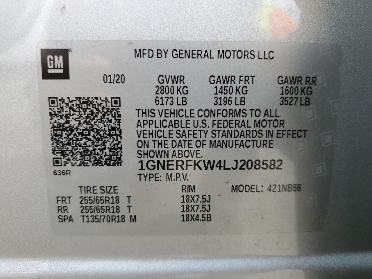 Photo 11 VIN: 1GNERFKW4LJ208582 - CHEVROLET TRAVERSE 