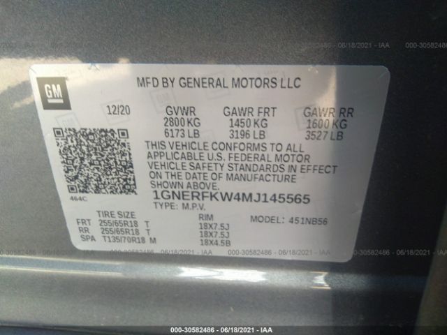 Photo 8 VIN: 1GNERFKW4MJ145565 - CHEVROLET TRAVERSE 