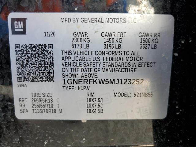 Photo 12 VIN: 1GNERFKW5MJ123252 - CHEVROLET TRAVERSE L 