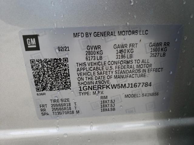 Photo 9 VIN: 1GNERFKW5MJ167784 - CHEVROLET TRAVERSE L 