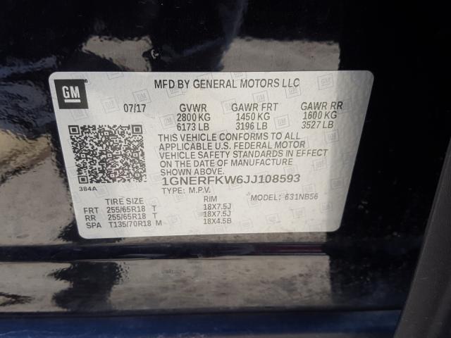 Photo 9 VIN: 1GNERFKW6JJ108593 - CHEVROLET TRAVERSE L 