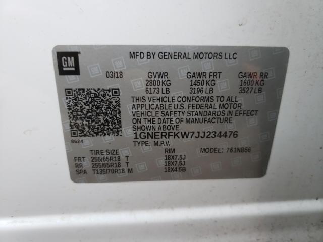 Photo 9 VIN: 1GNERFKW7JJ234476 - CHEVROLET TRAVERSE L 