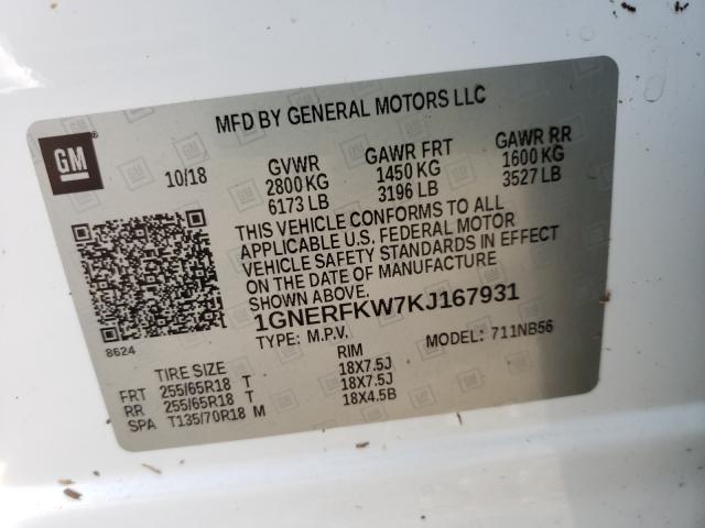 Photo 9 VIN: 1GNERFKW7KJ167931 - CHEVROLET TRAVERSE L 