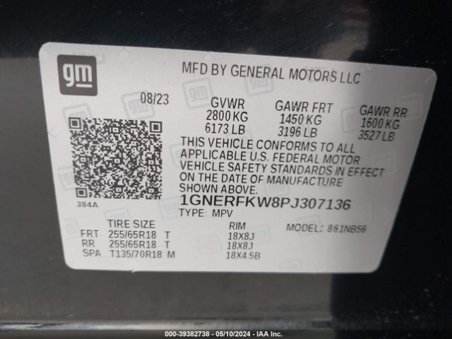 Photo 8 VIN: 1GNERFKW8PJ307136 - CHEVROLET TRAVERSE L 