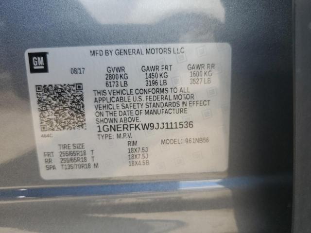 Photo 12 VIN: 1GNERFKW9JJ111536 - CHEVROLET TRAVERSE 