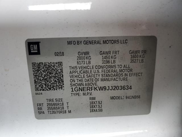 Photo 11 VIN: 1GNERFKW9JJ203634 - CHEVROLET TRAVERSE L 