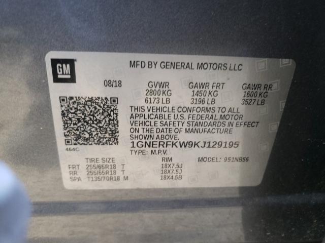 Photo 9 VIN: 1GNERFKW9KJ129195 - CHEVROLET TRAVERSE L 