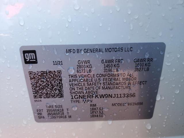 Photo 9 VIN: 1GNERFKW9NJ113356 - CHEVROLET TRAVERSE L 