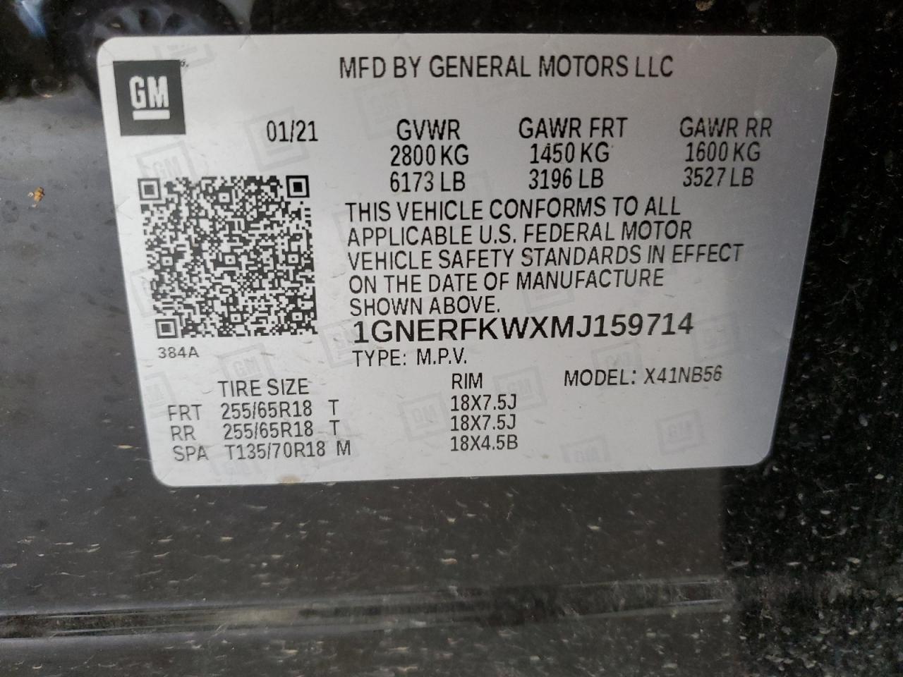 Photo 12 VIN: 1GNERFKWXMJ159714 - CHEVROLET TRAVERSE 