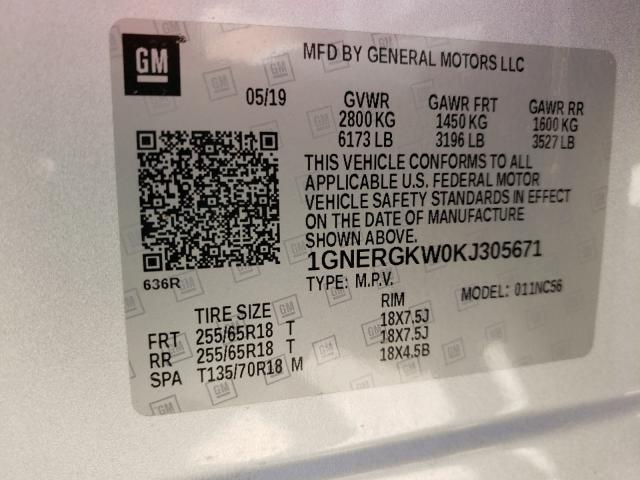 Photo 9 VIN: 1GNERGKW0KJ305671 - CHEVROLET TRAVERSE L 