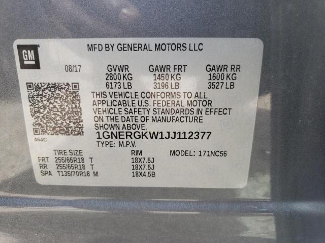 Photo 9 VIN: 1GNERGKW1JJ112377 - CHEVROLET TRAVERSE L 