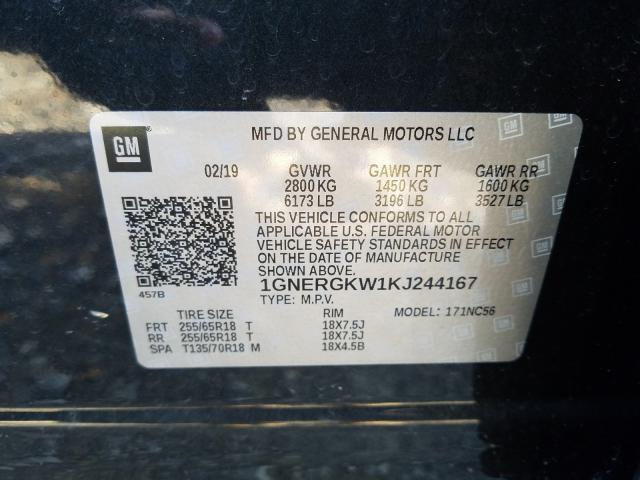 Photo 9 VIN: 1GNERGKW1KJ244167 - CHEVROLET TRAVERSE L 