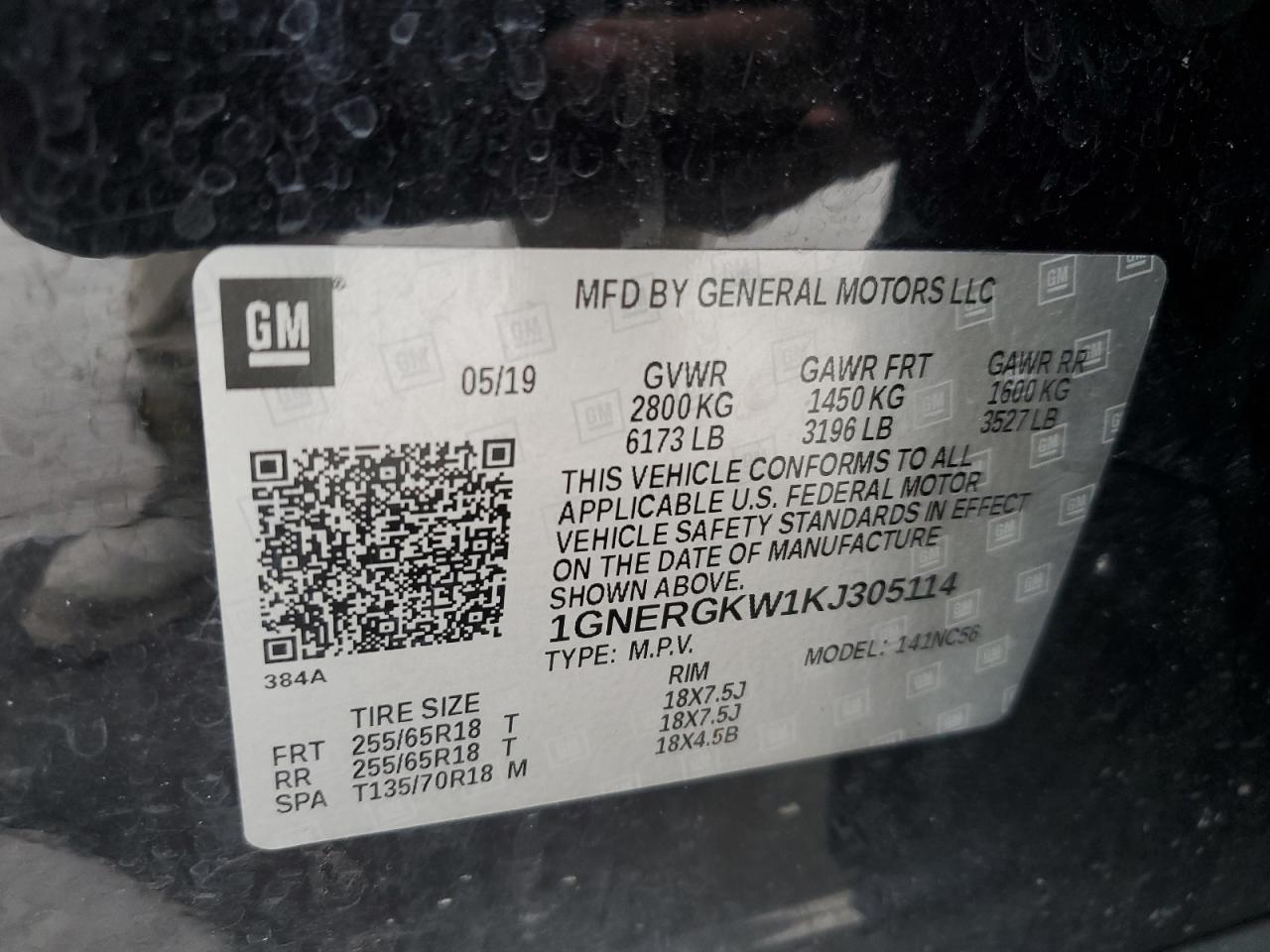 Photo 12 VIN: 1GNERGKW1KJ305114 - CHEVROLET TRAVERSE 