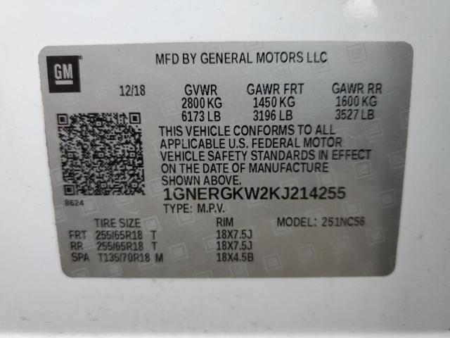 Photo 13 VIN: 1GNERGKW2KJ214255 - CHEVROLET TRAVERSE 