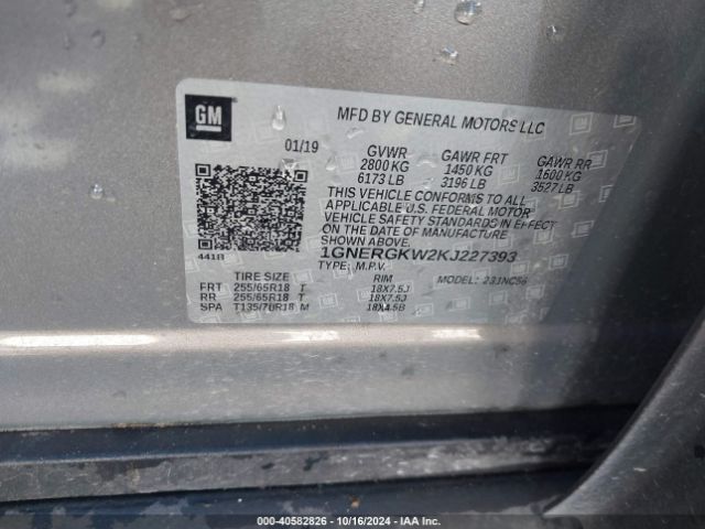 Photo 8 VIN: 1GNERGKW2KJ227393 - CHEVROLET TRAVERSE 