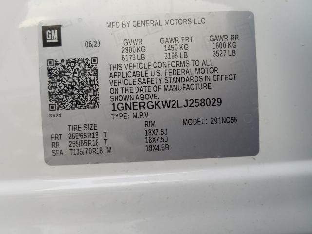 Photo 9 VIN: 1GNERGKW2LJ258029 - CHEVROLET TRAVERSE L 