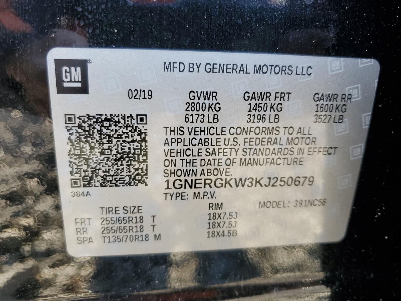 Photo 13 VIN: 1GNERGKW3KJ250679 - CHEVROLET TRAVERSE 