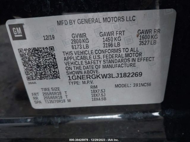 Photo 8 VIN: 1GNERGKW3LJ182269 - CHEVROLET TRAVERSE 