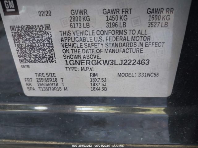 Photo 8 VIN: 1GNERGKW3LJ222463 - CHEVROLET TRAVERSE 