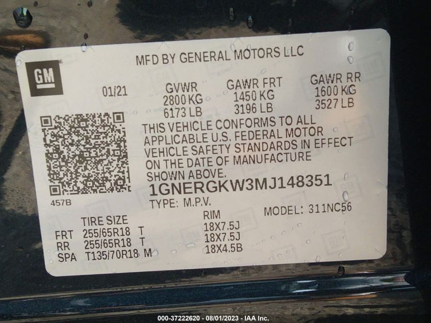 Photo 8 VIN: 1GNERGKW3MJ148351 - CHEVROLET TRAVERSE 