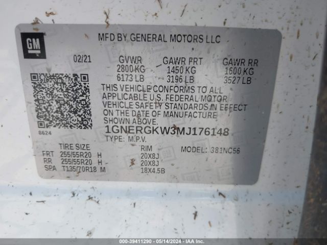 Photo 8 VIN: 1GNERGKW3MJ176148 - CHEVROLET TRAVERSE 