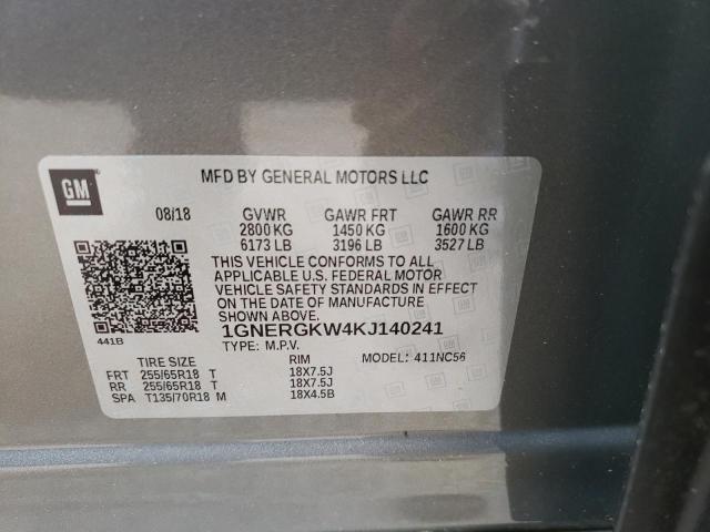 Photo 9 VIN: 1GNERGKW4KJ140241 - CHEVROLET TRAVERSE 