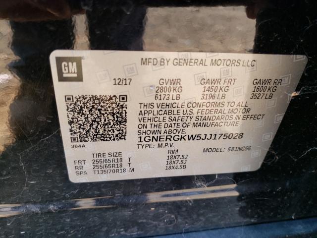 Photo 9 VIN: 1GNERGKW5JJ175028 - CHEVROLET TRAVERSE L 