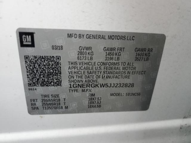 Photo 11 VIN: 1GNERGKW5JJ232828 - CHEVROLET TRAVERSE 