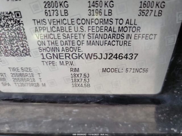 Photo 8 VIN: 1GNERGKW5JJ246437 - CHEVROLET TRAVERSE 