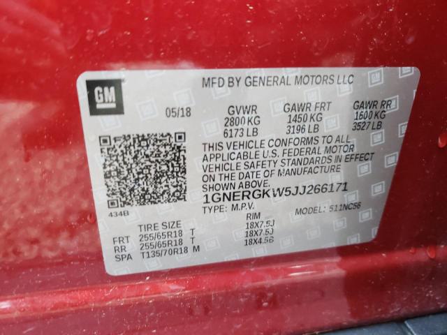 Photo 9 VIN: 1GNERGKW5JJ266171 - CHEVROLET TRAVERSE L 