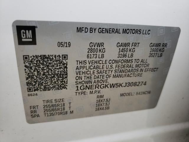 Photo 9 VIN: 1GNERGKW5KJ308274 - CHEVROLET TRAVERSE L 