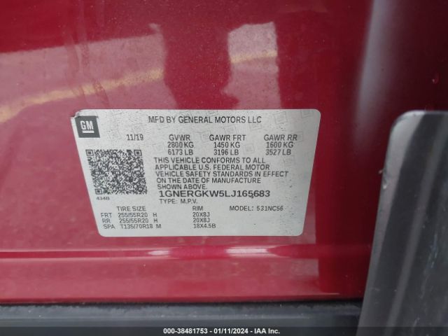 Photo 8 VIN: 1GNERGKW5LJ165683 - CHEVROLET TRAVERSE 