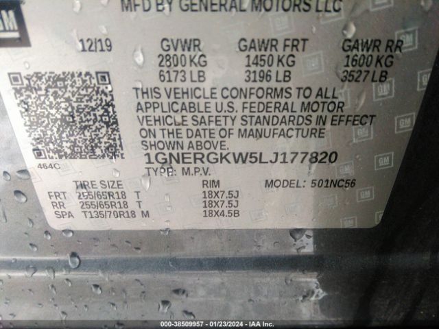 Photo 8 VIN: 1GNERGKW5LJ177820 - CHEVROLET TRAVERSE 