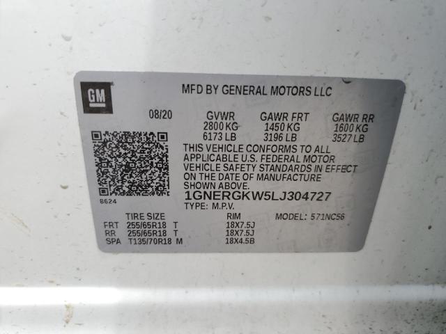 Photo 12 VIN: 1GNERGKW5LJ304727 - CHEVROLET TRAVERSE L 