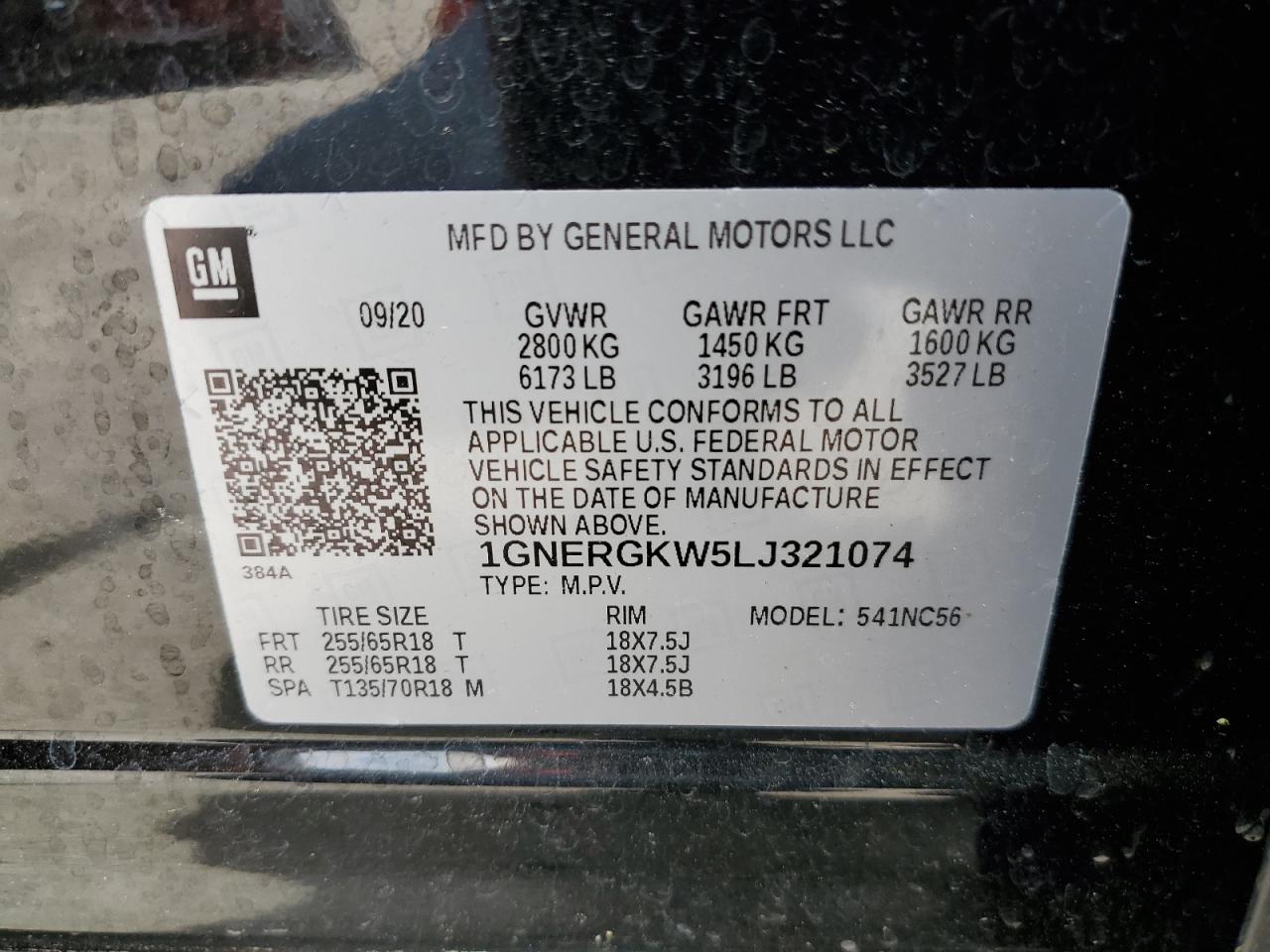 Photo 12 VIN: 1GNERGKW5LJ321074 - CHEVROLET TRAVERSE 