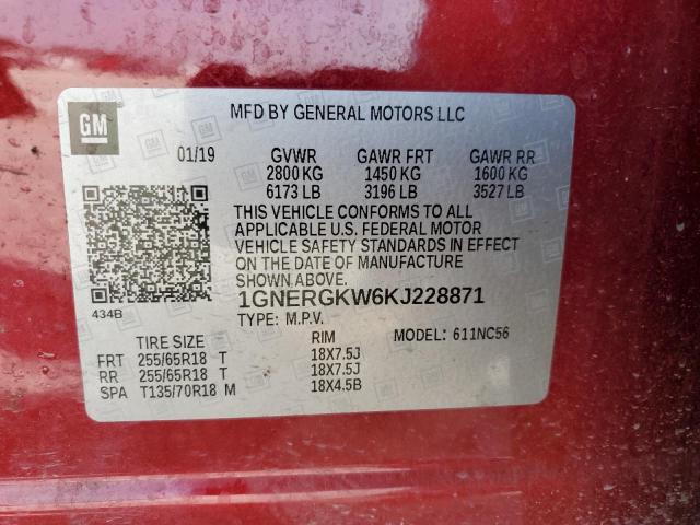 Photo 12 VIN: 1GNERGKW6KJ228871 - CHEVROLET TRAVERSE L 