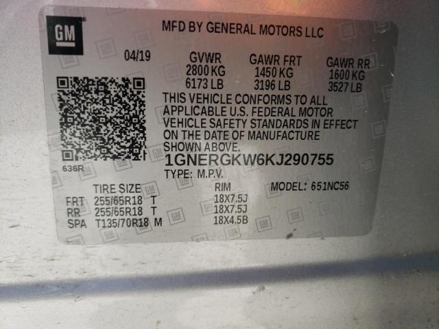 Photo 9 VIN: 1GNERGKW6KJ290755 - CHEVROLET TRAVERSE L 