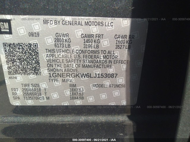 Photo 8 VIN: 1GNERGKW6LJ153087 - CHEVROLET TRAVERSE 